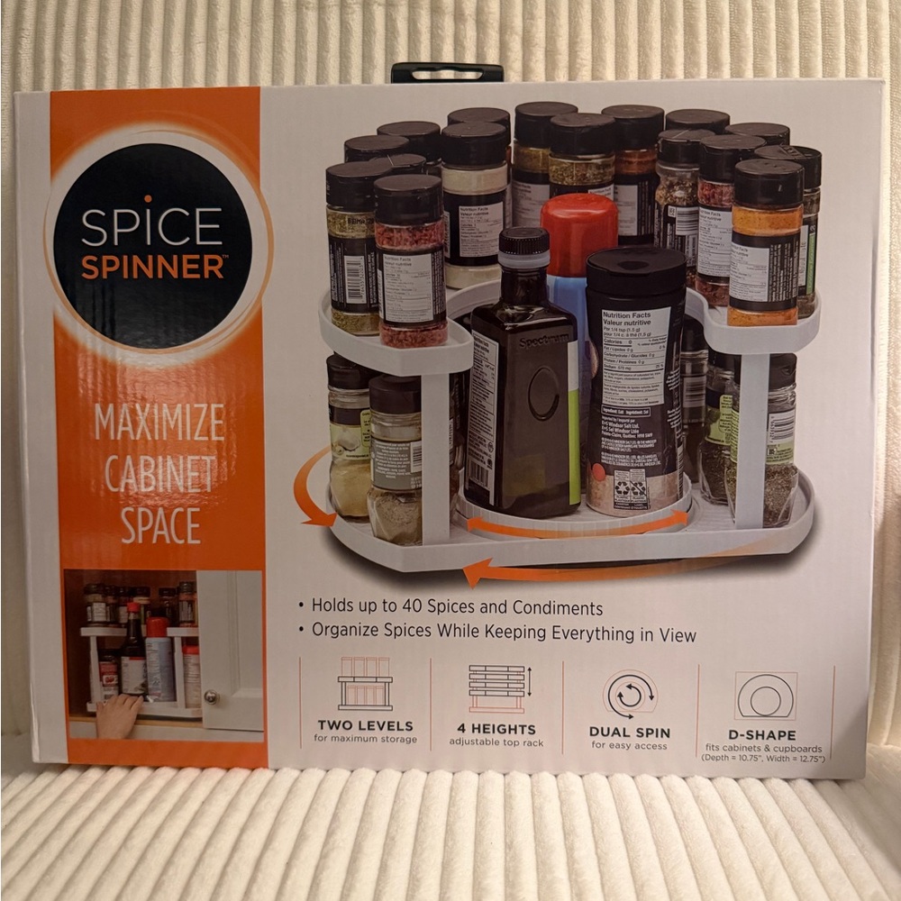 Spice Spinner Dual Spin Organizer - White